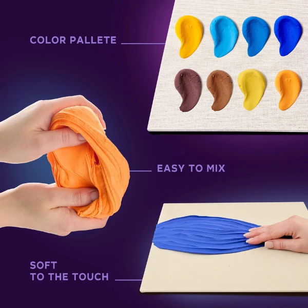 Tablou 3d cu plastilină aerată air clay 30x30 сm – după-amiază aurie 3