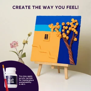 Tablou 3d cu plastilină aerată air clay 30x30 сm – după-amiază aurie Thumbnail 5