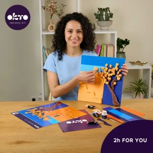 Tablou 3d cu plastilină aerată air clay 30x30 сm – după-amiază aurie Thumbnail 6