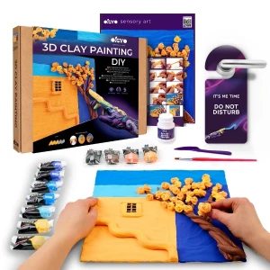 Tablou 3d cu plastilină aerată air clay 30x30 сm – după-amiază aurie