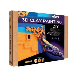 Tablou 3d cu plastilină aerată air clay 30x30 сm – după-amiază aurie Thumbnail 2