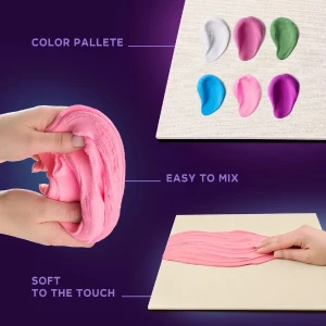 Tablou 3d cu plastilină aerată air clay 30x30 сm – dimineață roz Thumbnail 3