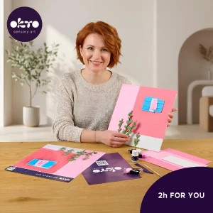 Tablou 3d cu plastilină aerată air clay 30x30 сm – dimineață roz Thumbnail 6