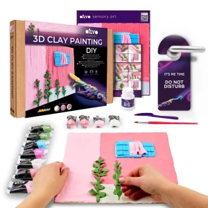 Tablou 3d cu plastilină aerată air clay 30x30 сm – dimineață roz