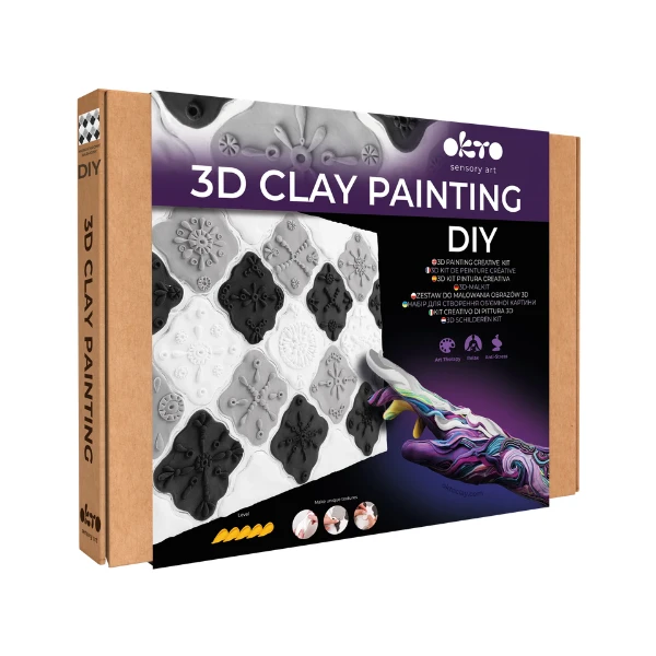 Tablou 3d cu plastilină aerată air clay 30x30 сm – armonie monocromă 2
