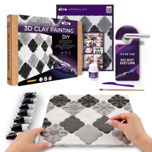 Tablou 3d cu plastilină aerată air clay 30x30 сm – armonie monocromă
