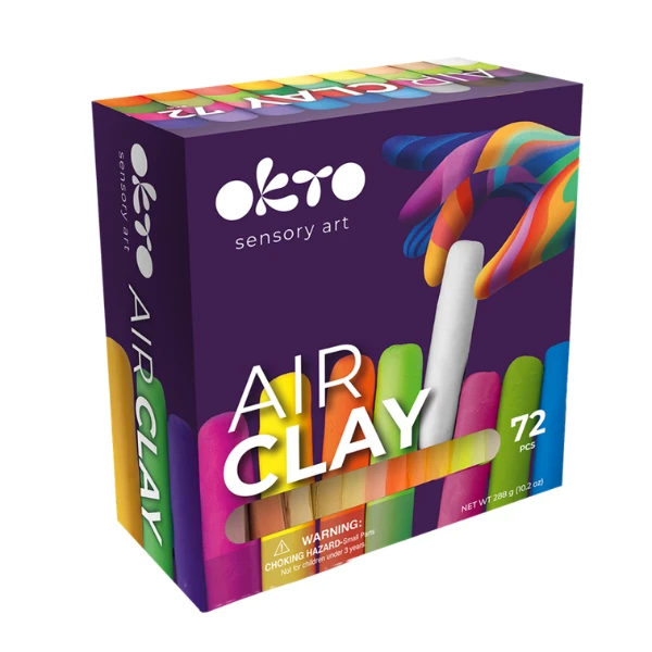 Set creativ cu plastilină aerată air clay okto, 72 buc × 6 g 3