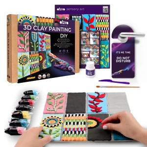 Tablou 3d cu plastilină aerată air clay 30x30 сm – patchwork garden