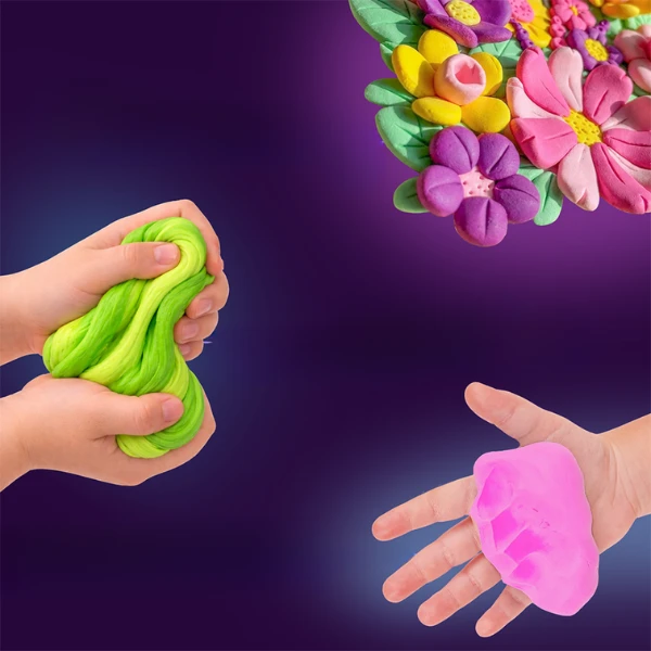 Tablou 3d pe numere din plastilină aerată air clay 15×15 cm – grădină cu flori 6