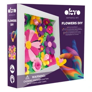 Tablou 3d pe numere din plastilină aerată air clay 15×15 cm – grădină cu flori Thumbnail 3
