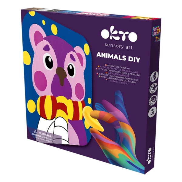 Tablou 3d pe numere din plastilină aerată air clay 24×24 cm – ursuleț 3