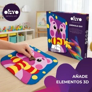 Tablou 3d pe numere din plastilină aerată air clay 24×24 cm – ursuleț Thumbnail 5