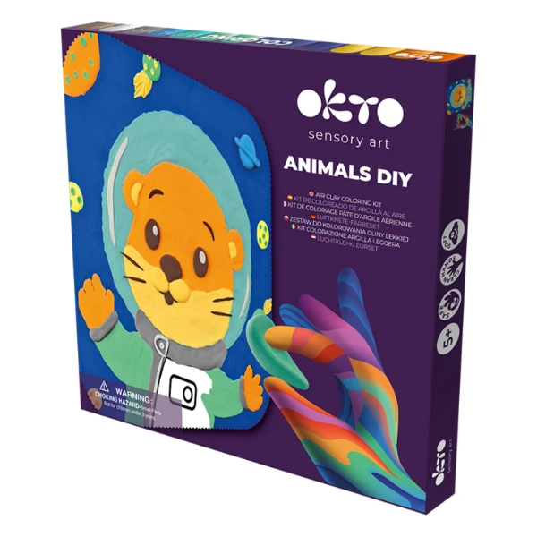 Tablou 3d pe numere din plastilină aerată air clay 24×24 cm – vidră 3