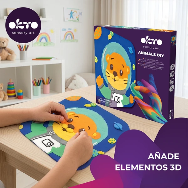 Tablou 3d pe numere din plastilină aerată air clay 24×24 cm – vidră 5