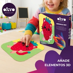 Tablou 3d pe numere din plastilină aerată air clay 24×24 cm – pisica căpșunică Thumbnail 5