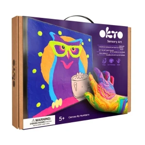 Pictură pe numere 3d cu plastilină aerată air clay 29x29 сm – bufniță Thumbnail 2