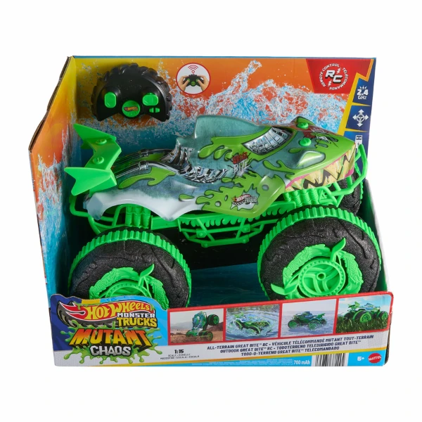 Monster truck cu telecomandă hot wheels „marele rechin” 1:15 3