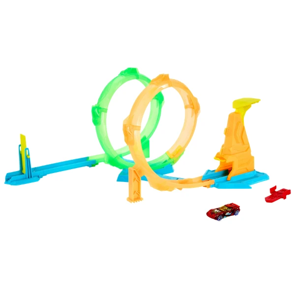 Pistă hot wheels neon speeders „buclă dublă” 2