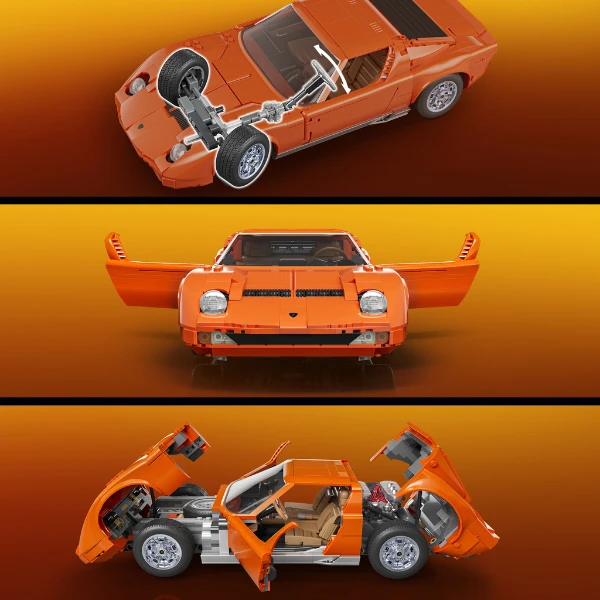 Set de construcție hot wheels „71 lamborghini miura p400 sv” 4