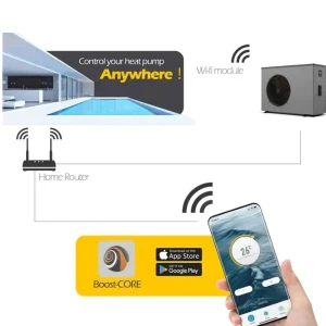 Pompă de căldură inverter azuro pentru încălzirea apei în piscine de până la 55 m³, 12 kw, wi-fi Thumbnail 4