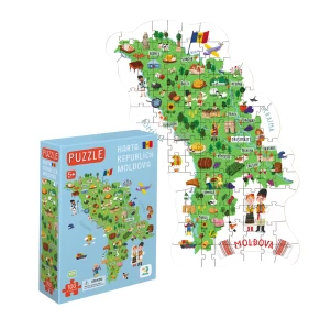 Joc puzzle educațional &quot;Harta Moldovei&quot;, 100 piese