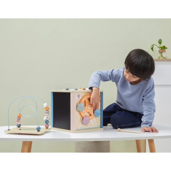 Деревянный бизикуб "игровой куб 8 в 1" 10