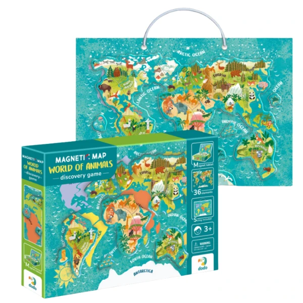 Магнитная игра "карта мира: животные", 1 магнитная доска, 36 элем. 6