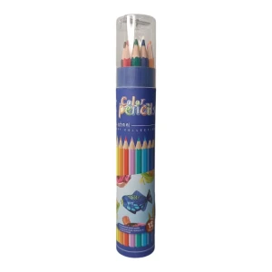 Creioane colorate vneeds, in penar rotund, cu ascutitoare, 12 buc