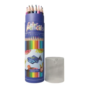 Creioane colorate vneeds, in penar rotund, cu ascutitoare, 24 buc