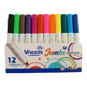 Фломастеры vneeds, jumbo, 12 цветов