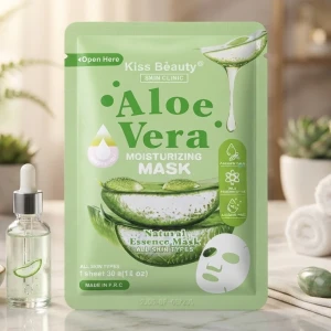 Маска для лица kiss beauty, aloe vera, 1380-07a