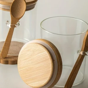 Банка стеклянная, круглая, с крышкой и ложкой, 500 мл,  8,5x10 см Thumbnail 3