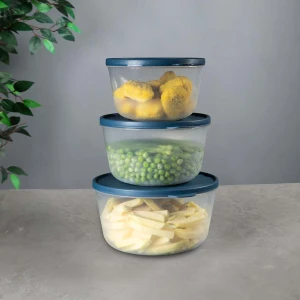 Набор контейнеров decobella, круглые, с крышкой, 1 л, 1,5 л, 2 л