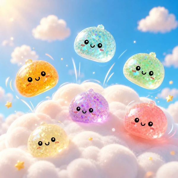 Jucărie antistres „flippy squishy: dumpling” cu sclipici, 5 x 5 x 5 cm 11