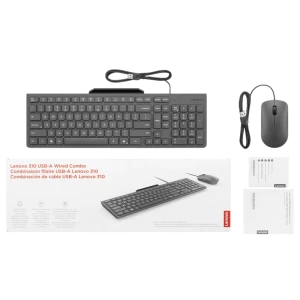 Set tastatură + mouse lenovo 310, cu fir, luna grey Thumbnail 4