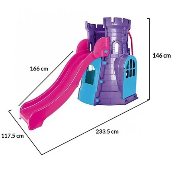 Căsuță cu tobogan ”castel”, violeta 3