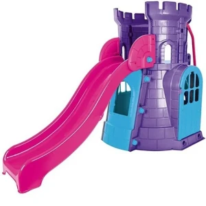 Căsuță cu tobogan ”castel”, violeta Thumbnail 2