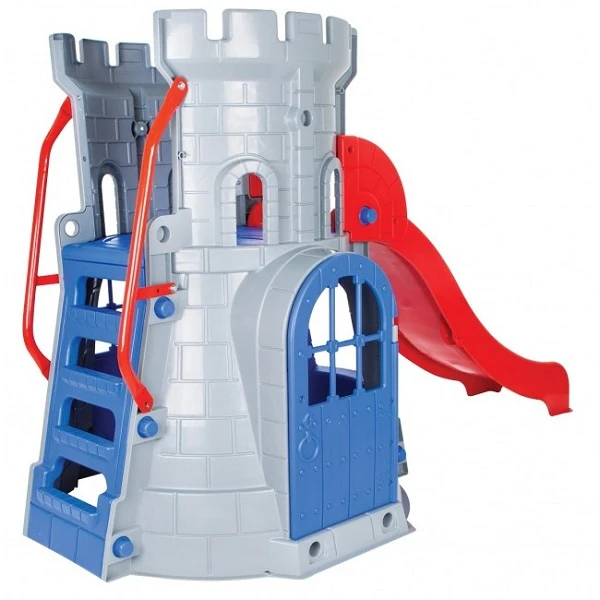 Căsuță cu tobogan ”castel”, gri 2
