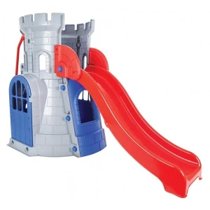 Căsuță cu tobogan ”castel”, gri