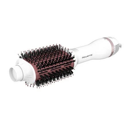 Uscător de păr-perie rowenta volumizer oval brush cf6135f0, 800 w, alb | roz 4