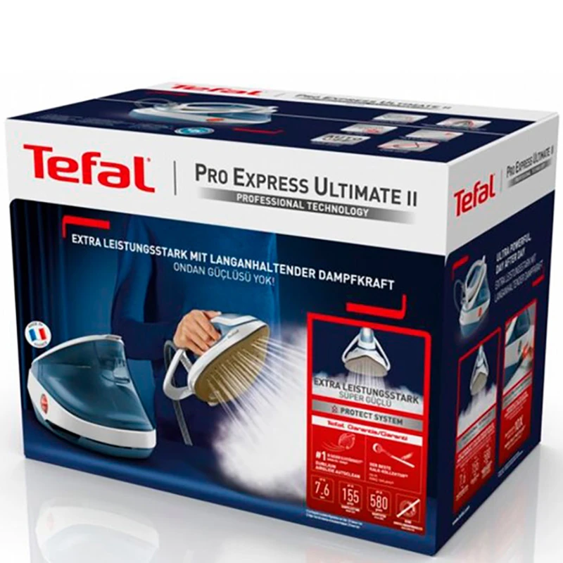 Утюг с парогенератором tefal gv9710e0, 3000вт, белый синий 2