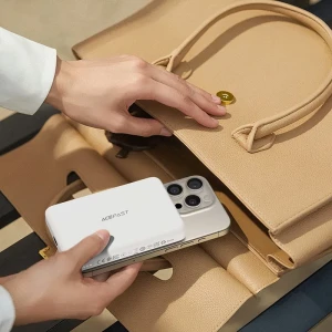 Acefast m26 pd20w магнитный портативный зарядный модуль с быстрой беспроводной зарядкой, 10000 мач, белый Thumbnail 2