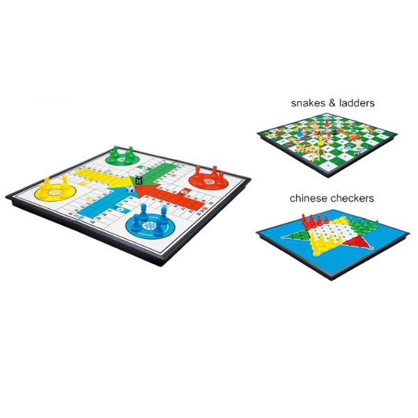 Joc de masă "ludo, șerpi și scări, șah chinezesc", 3in1 2