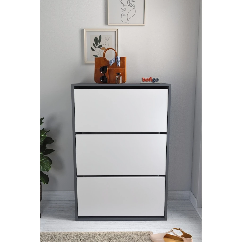 Обувница bofigo 18-03-81 anthracite/white 2