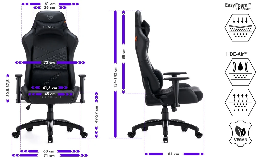 Scaun gaming sense7 spellcaster senshi edition xl black 11