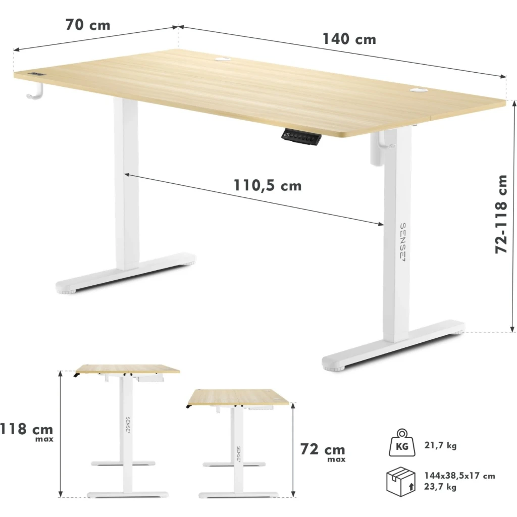 Masa de birou sense7 nojo 140x70 white pine 6