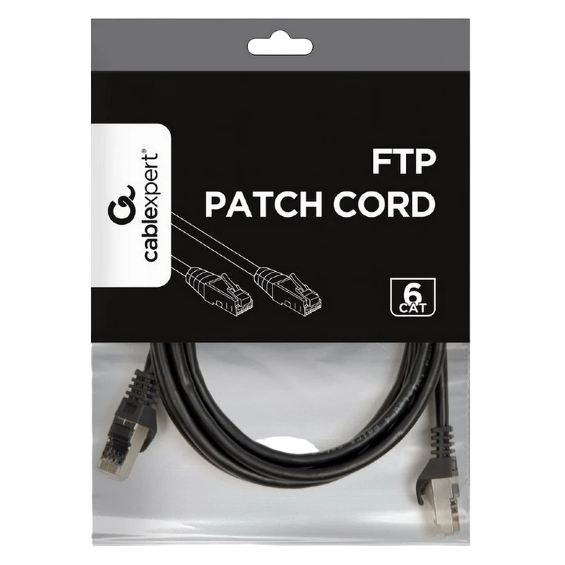 Патч-корд cablexpert pp6-3m/bk, cat6 ftp , 3м, чёрный 5