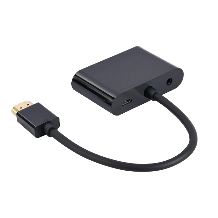 Переходник cablexpert a-hdmim-hdmifvgaf-01, hdmi (m) - hdmi (f) + vga, 0.15 м, чёрный 9