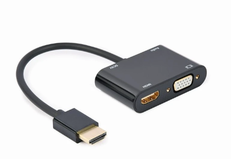 Переходник cablexpert a-hdmim-hdmifvgaf-01, hdmi (m) - hdmi (f) + vga, 0.15 м, чёрный 6