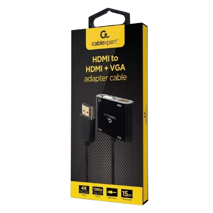 Переходник cablexpert a-hdmim-hdmifvgaf-01, hdmi (m) - hdmi (f) + vga, 0.15 м, чёрный 5